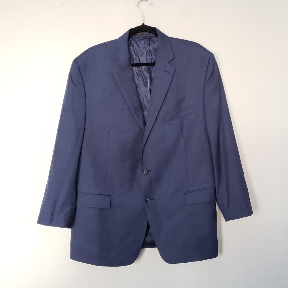 LRL Blazer Blue 44R Double Button Suit Jacket Wool